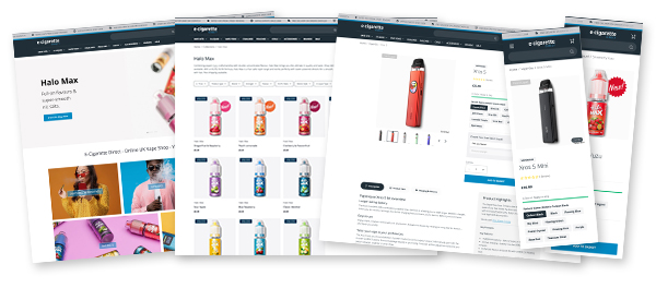 Preview of E-Cigarette Direct website pages